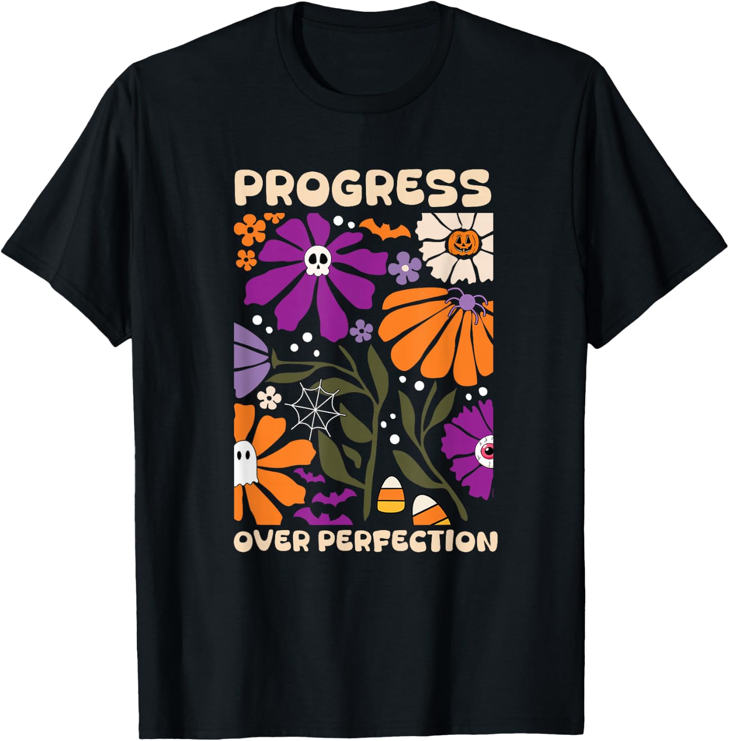 Women Fashion Over The Years - T-shirt à motifs floraux pour Halloween,