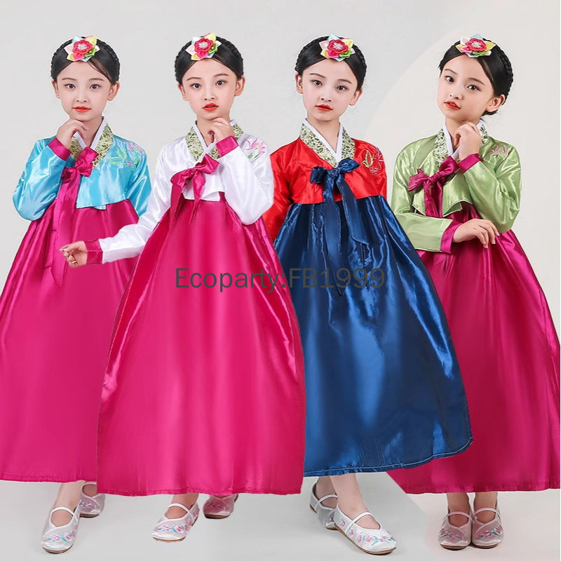 Women'S Fashion Korea - Robe Hanbok pour filles, 4 couleurs,