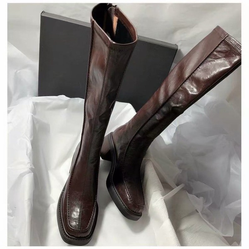 Bottines longues à bout rond e - Women'S Fashion Knee High Boots avis et prix