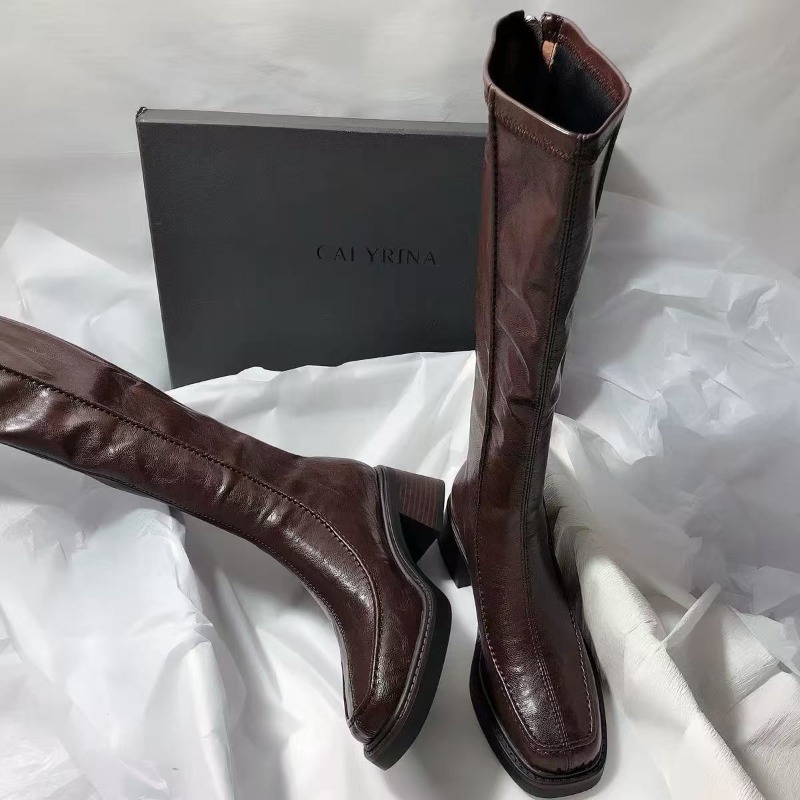 Bottines longues à bout rond e - Women'S Fashion Knee High Boots avis et prix