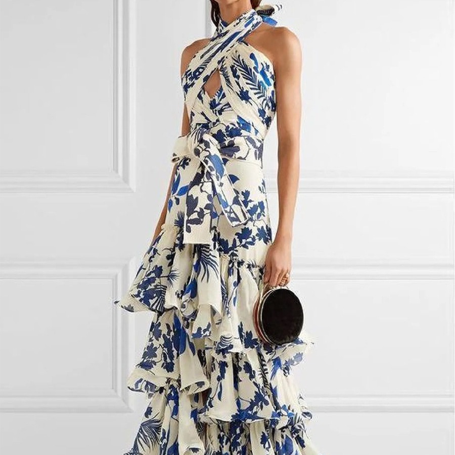 Robe longue bohème florale à l - Women Fashion Necktie avis et prix