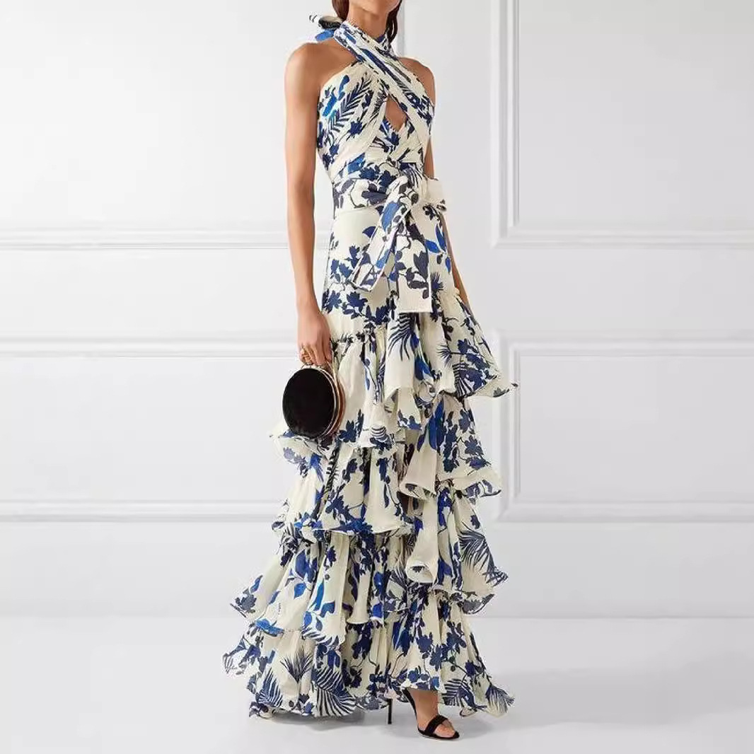 Robe longue bohème florale à l - Women Fashion Necktie avis et prix